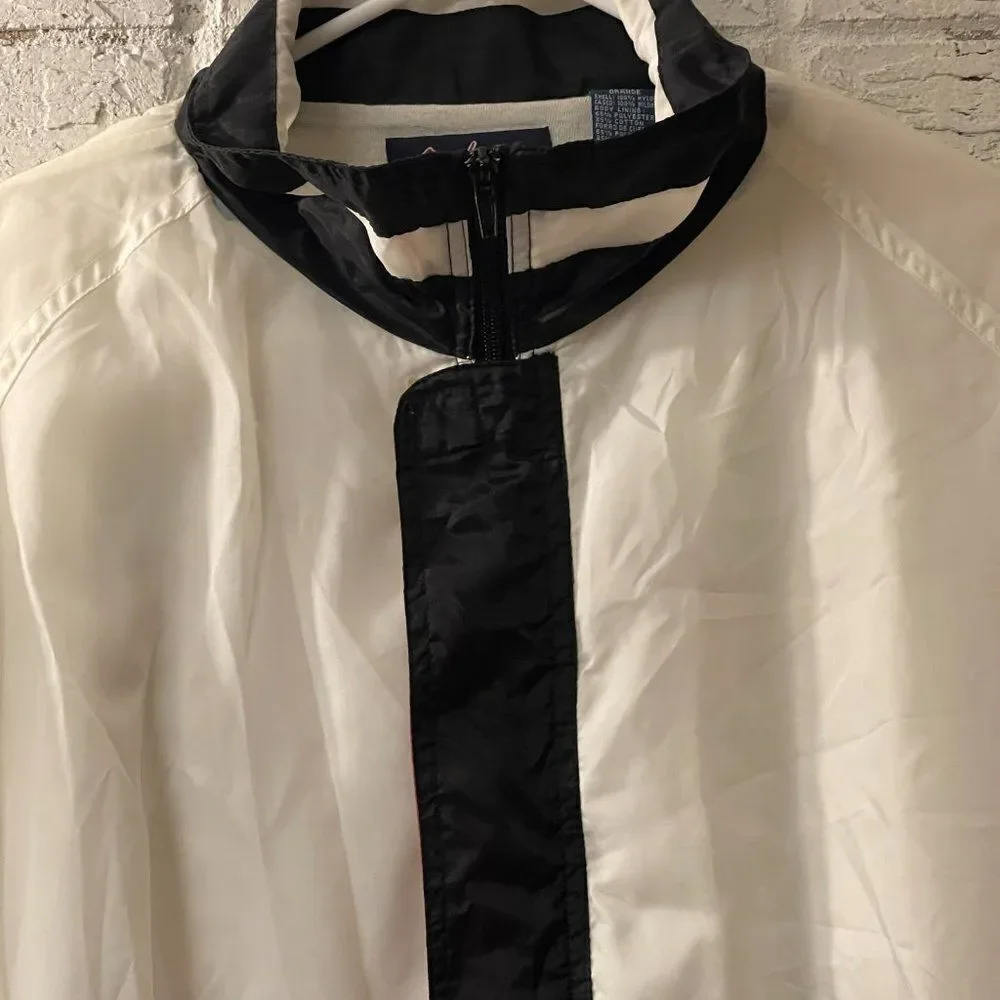 Vintage 90s Retro Online Red Striped Wind Breaker Jacket Large - Picture 2 of 11